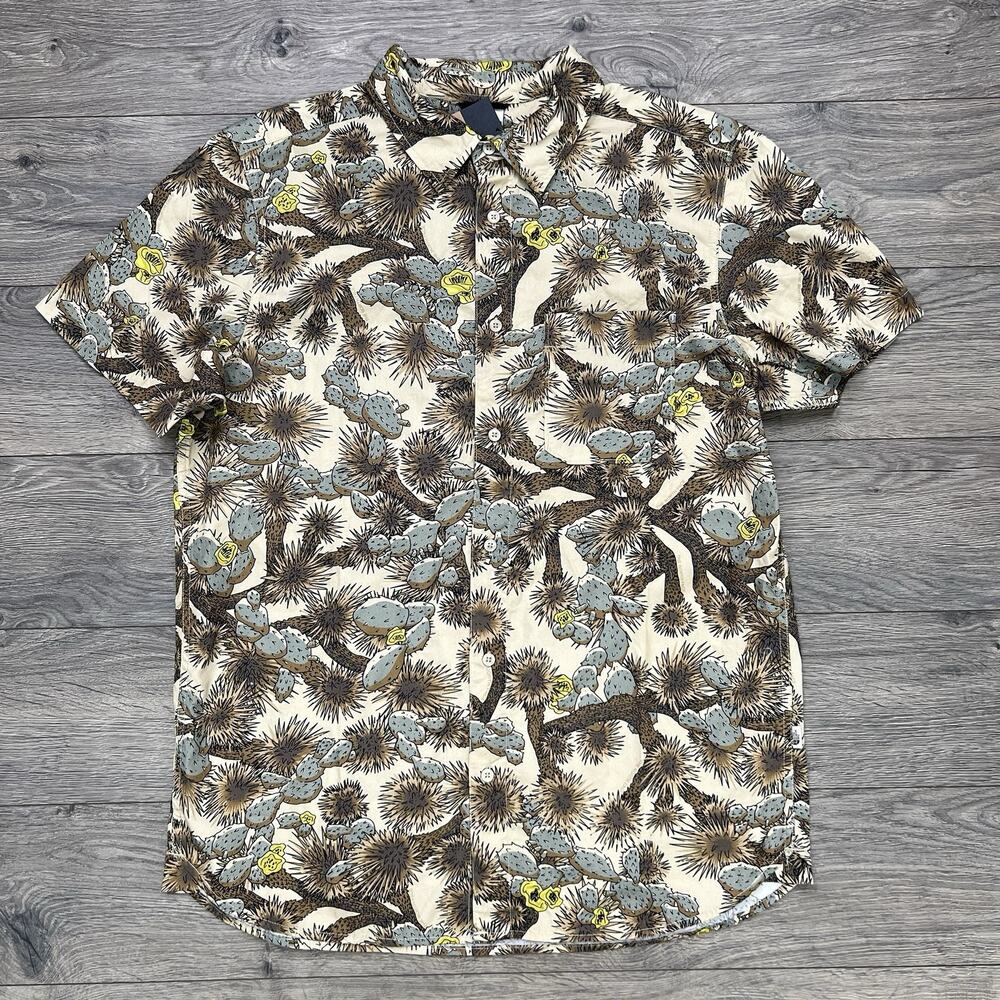 The North Face Baytrail Shirt Size Large Mens Brown Gravel Tnf Cactus Print $75